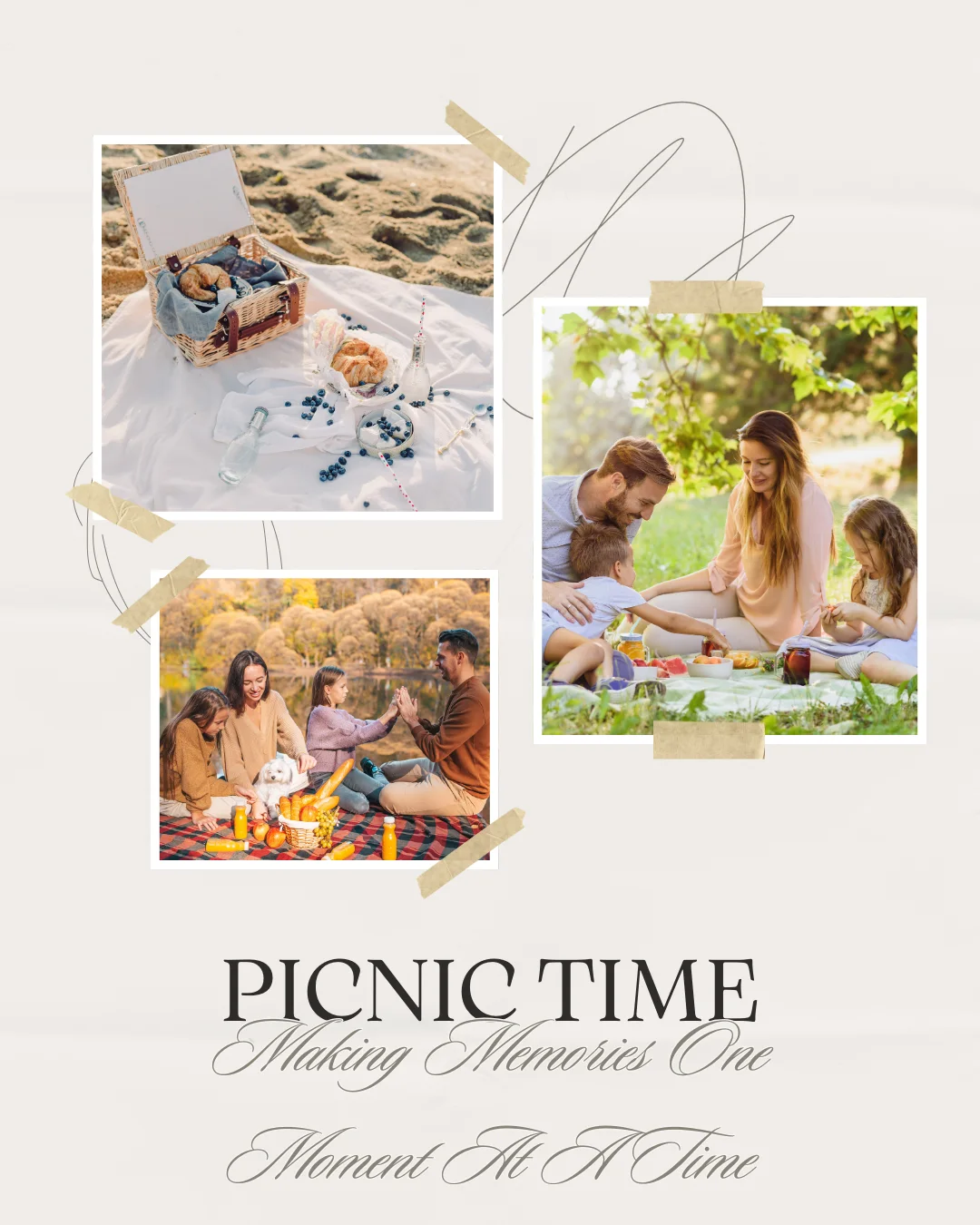 Families enjoying picnics together outdoors
