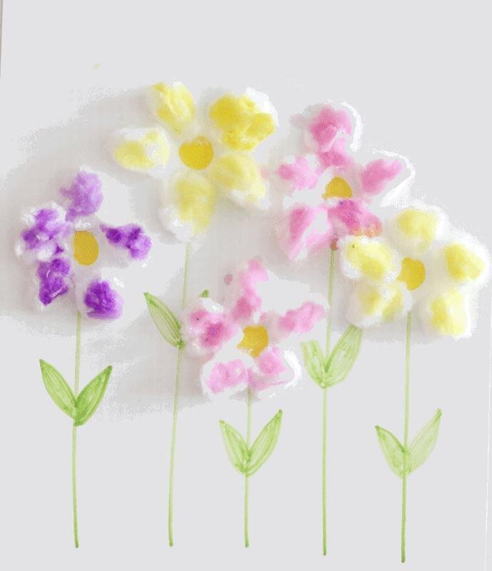 cotton ball flowers