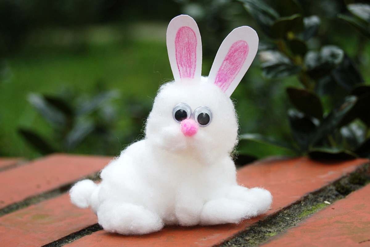 cotton ball bunny