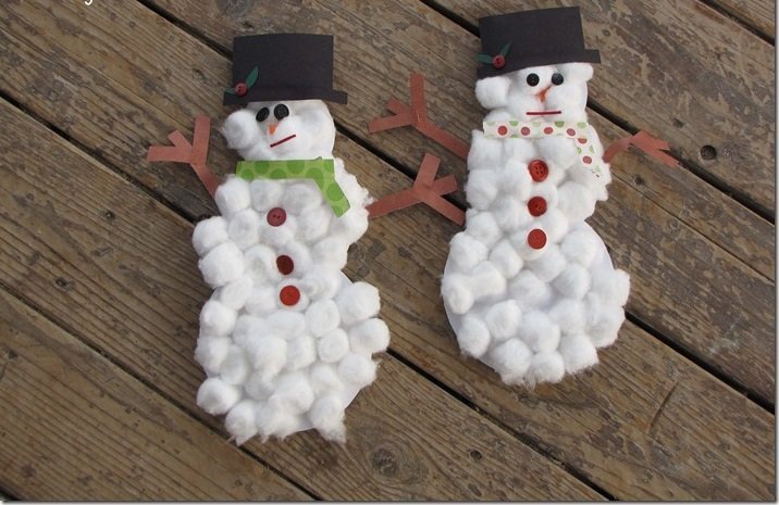 snowman cotton wool craft