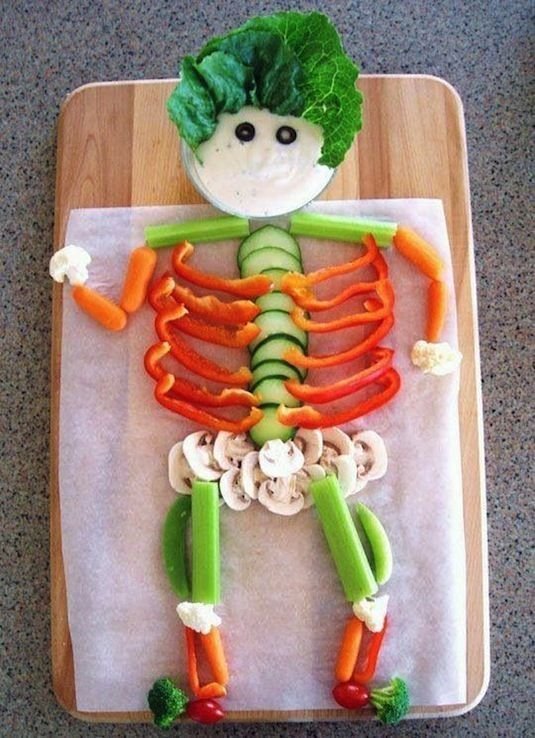 lunch box ideas veggie skeleton