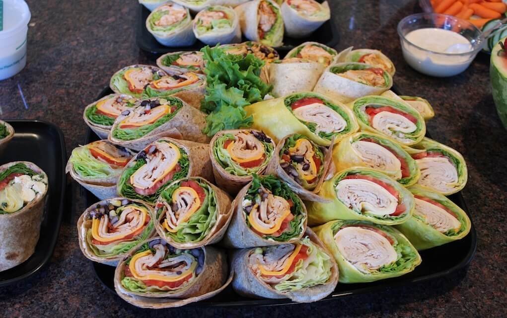 lunch box ideas selection of wraps