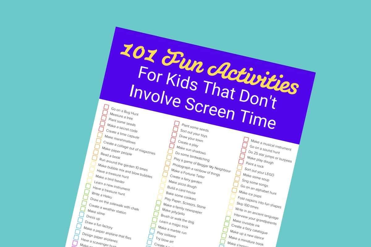 101 Fun Activities for Kids that Dont Involve Screen Time