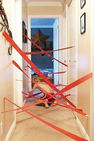 crepe paper maze paper maze