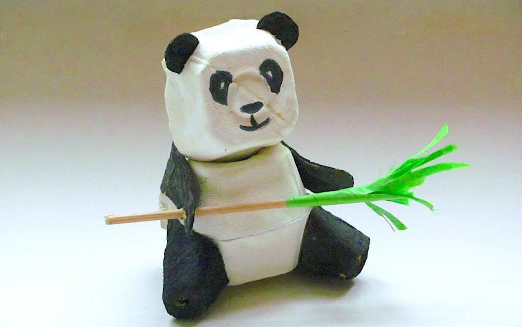 panda egg carton craft