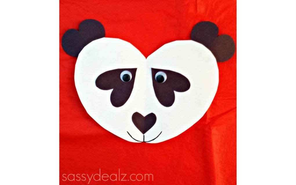Heart panda craft