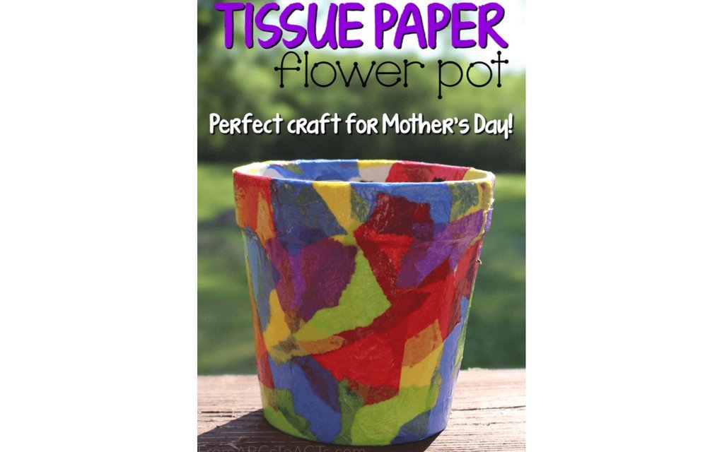 tissue paper flowerpot landscape