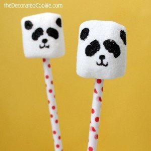 panda marshmallow pops