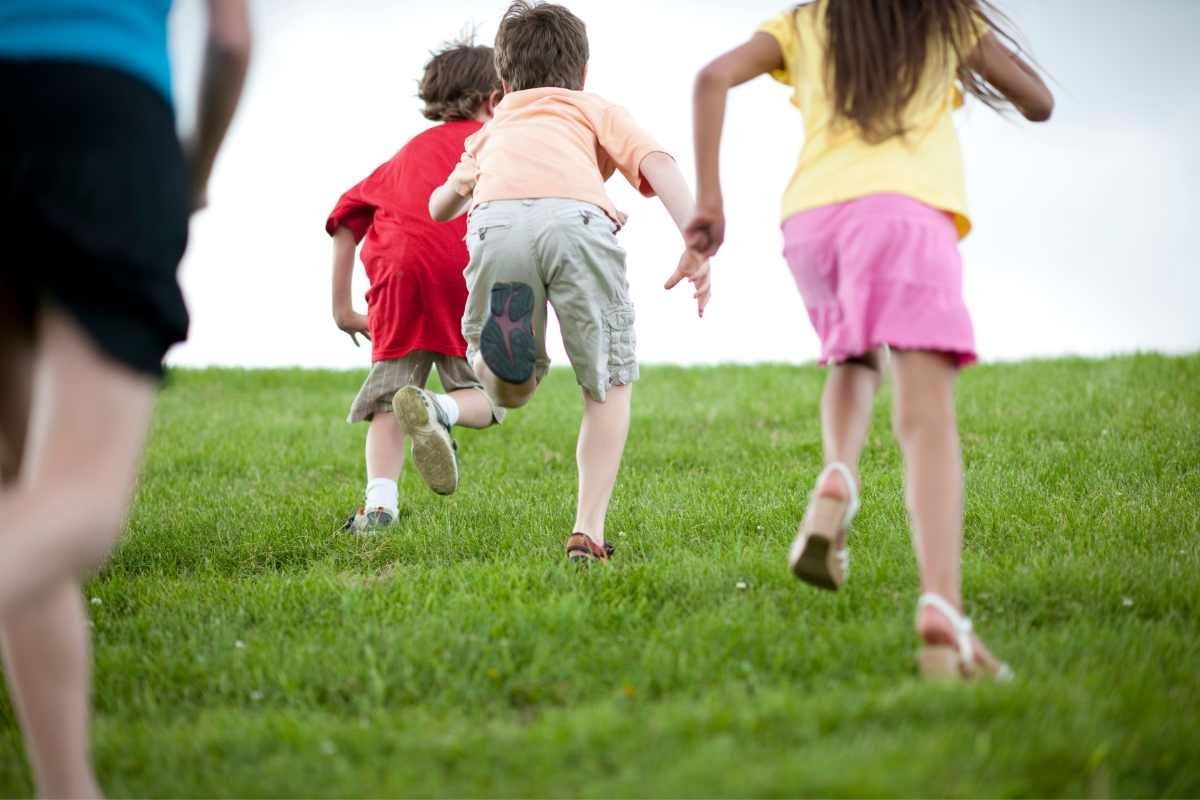 Children playing tag