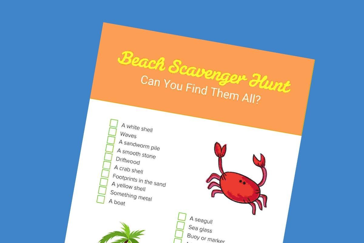 Beach scavenger hunt lead - Mykidstime