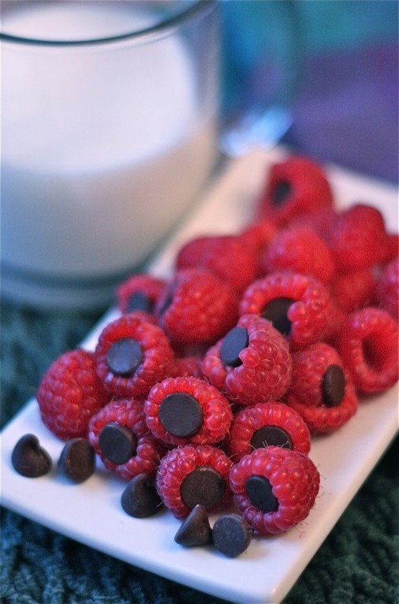 raspberries and chocolate