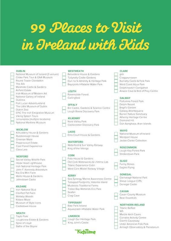 99 Places to Visit in Ireland with Kids Checklist - Mykidstime