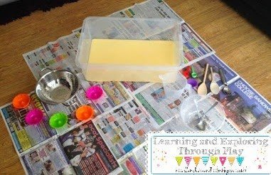 Custard sensory box