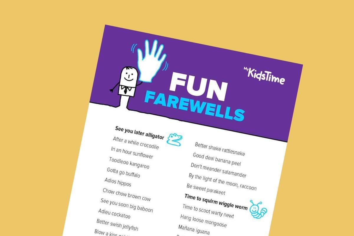 Funny Goodbye Sayings to Share with Your Child – Mykidstime(1)
