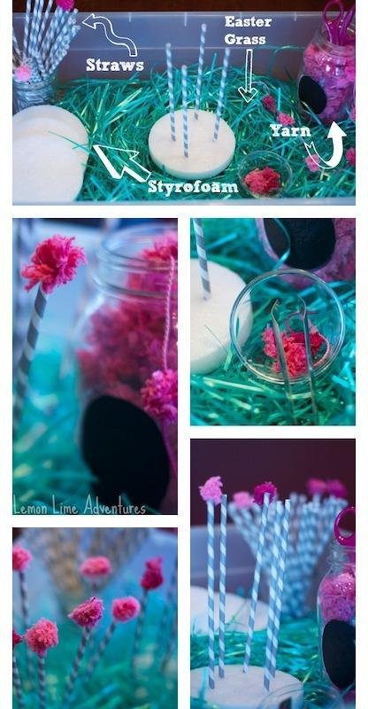Lorax sensory bin for dr seuss sensory activities