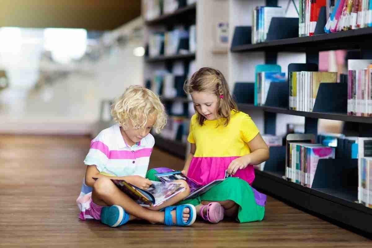 children at library children in library