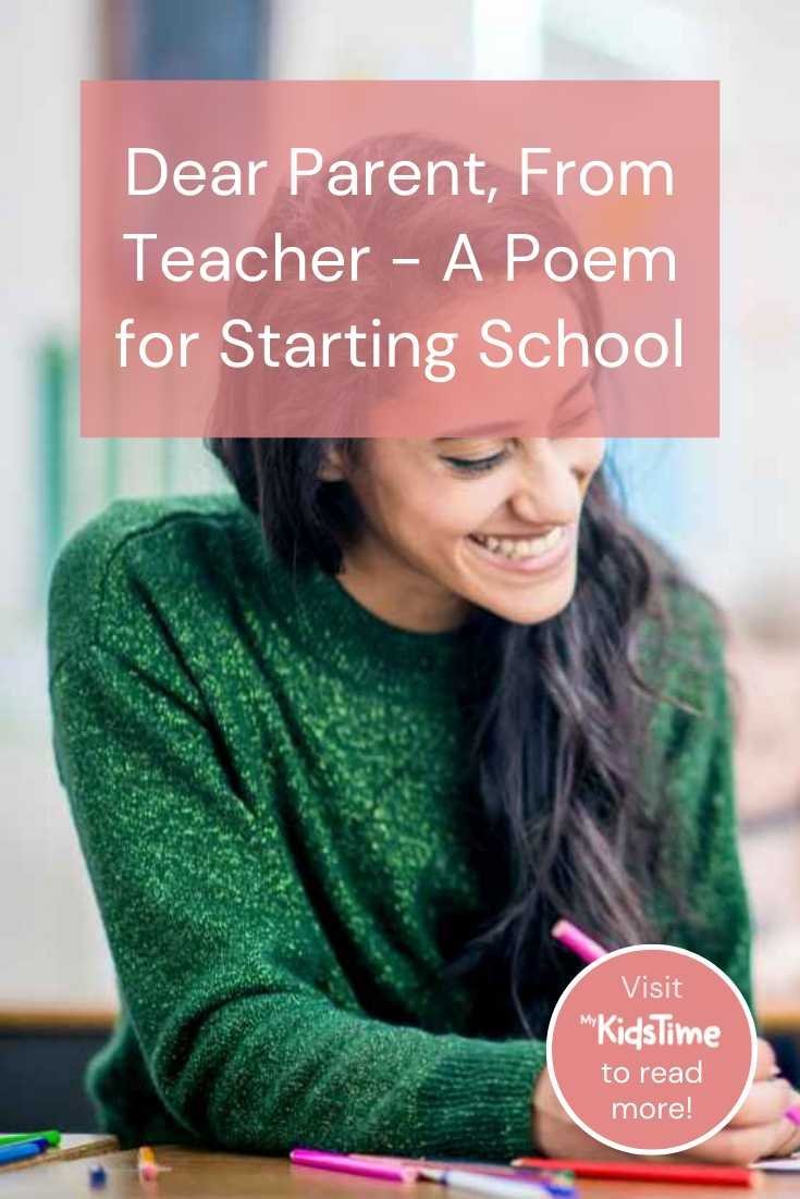 Dear Parent, From Teacher - A Poem for Starting School - Mykidstime