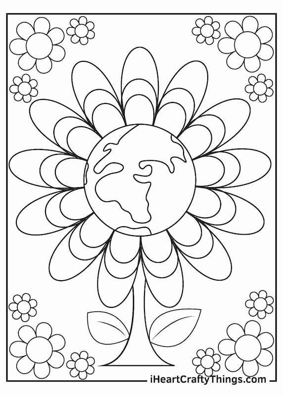 Earth day colouring pages