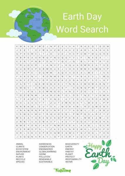 earth day word search container