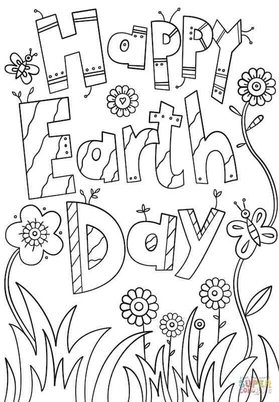 Earth day colouring pages