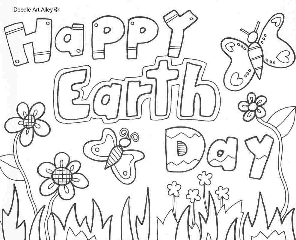 Earth day colouring pages