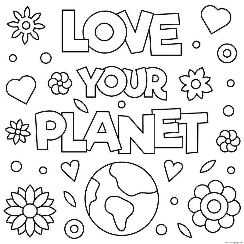 Earth day colouring pages