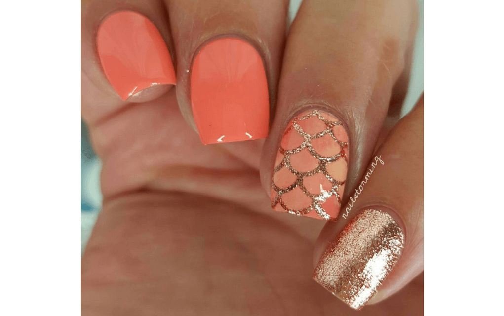 summer nails coral shades