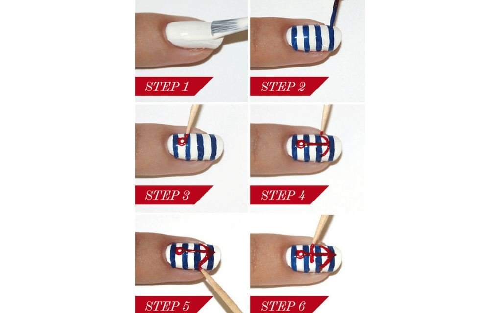 Summer-nails nautical tutorial