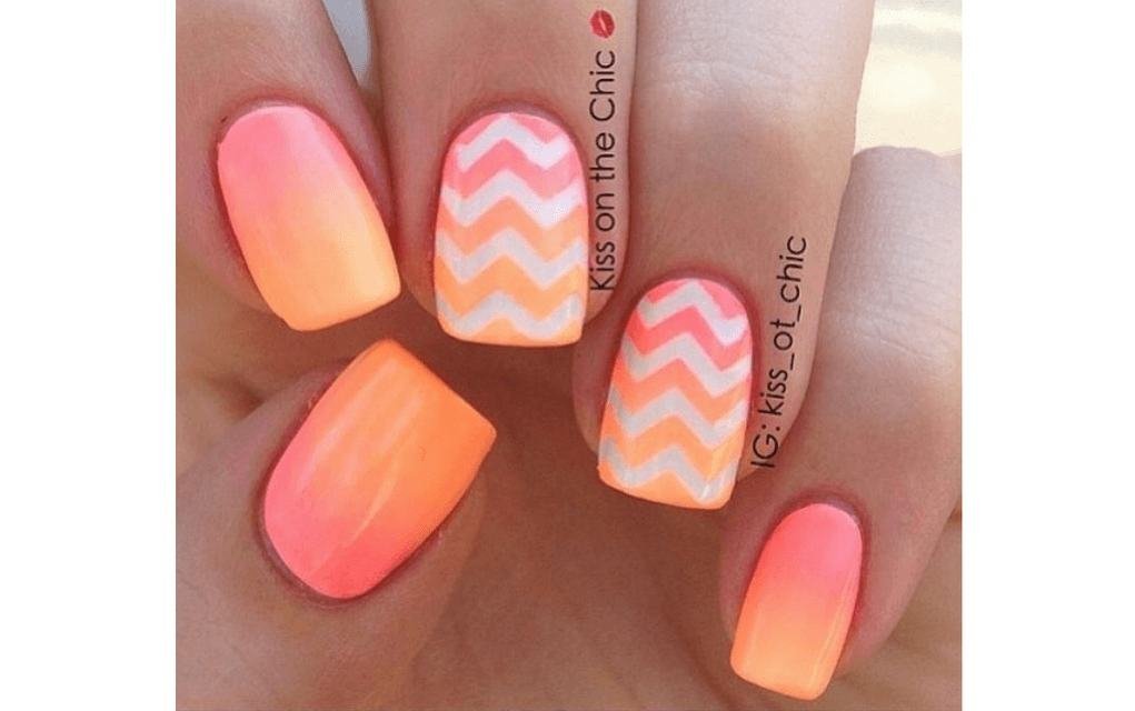 Summer nails ombre sunset