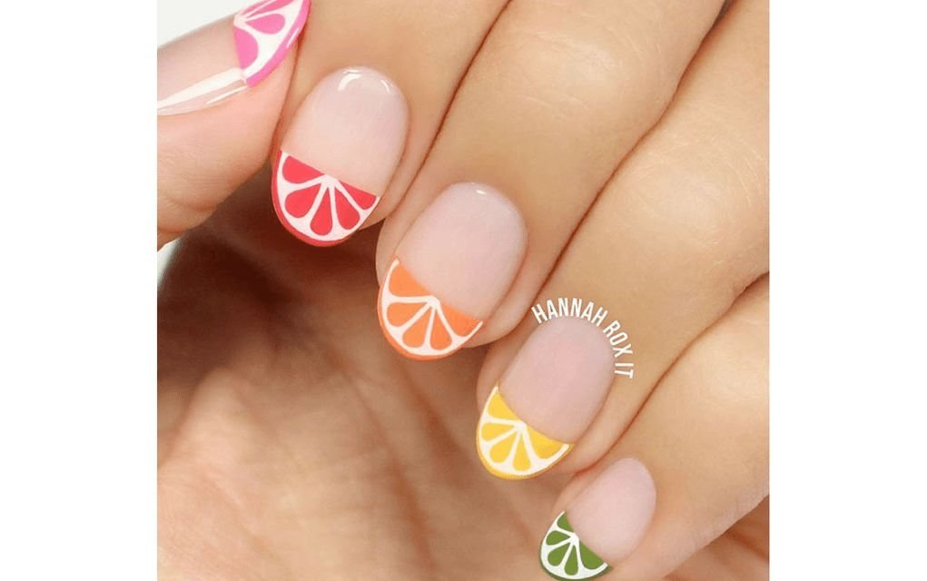 summer nails citrus fruits