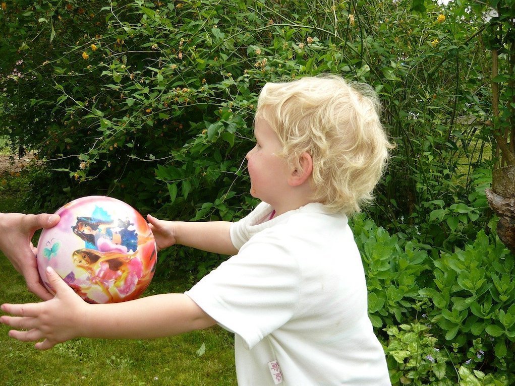girl with ball garden fun outdoor games