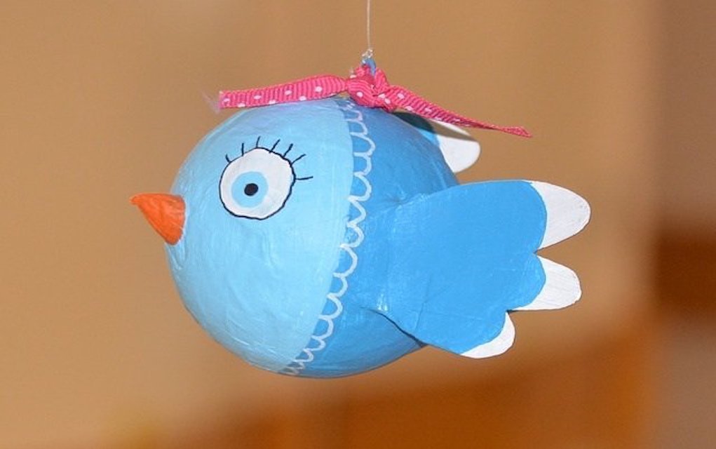 papier machier bird summer crafts for kids