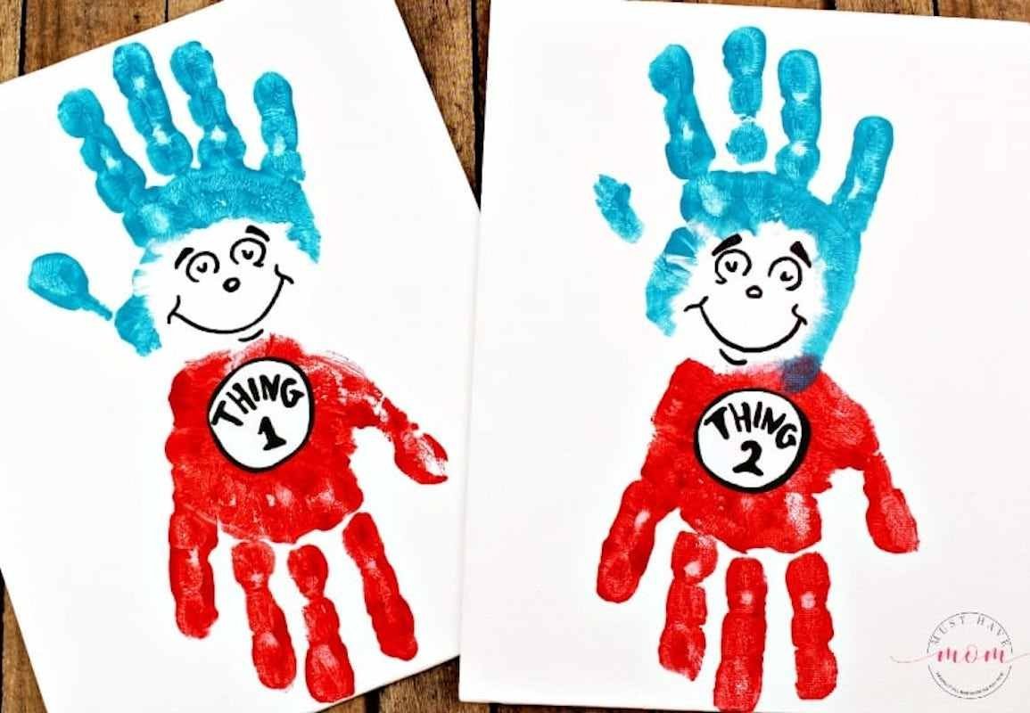 thing-1-thing-2-dr-seuss-craft-musthavemom thing 1 handprint for Dr Seuss crafts