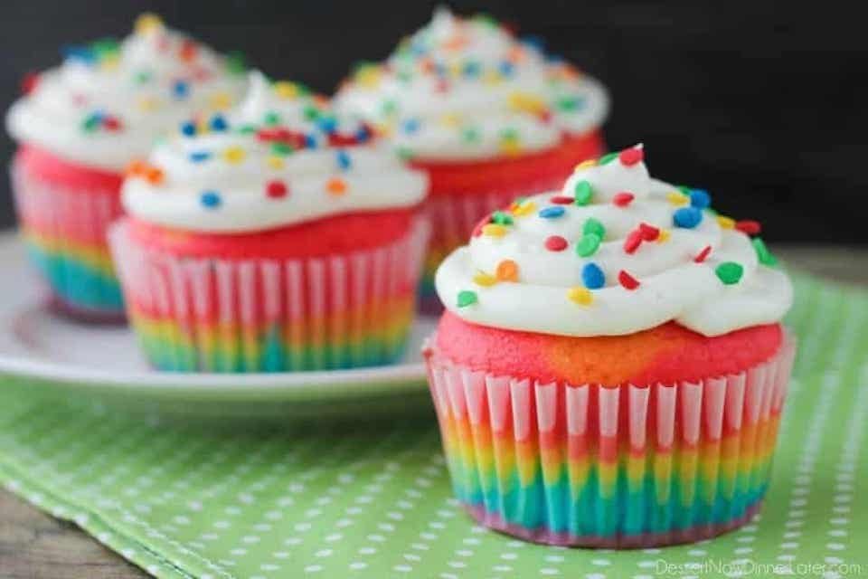 Rainbow cupcakes