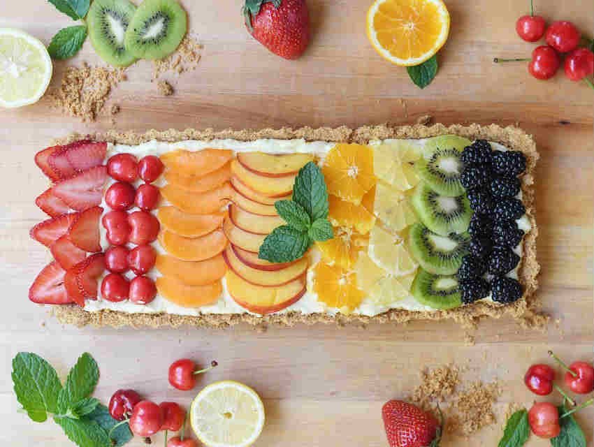 Rainbow fruit tart
