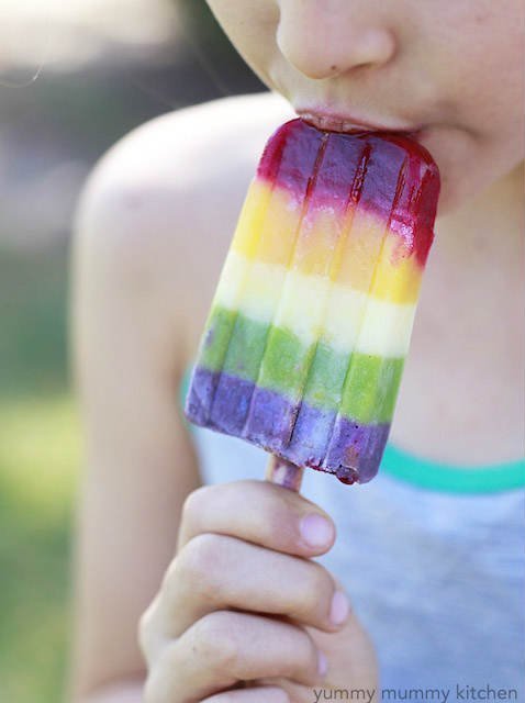 Rainbow popsicles