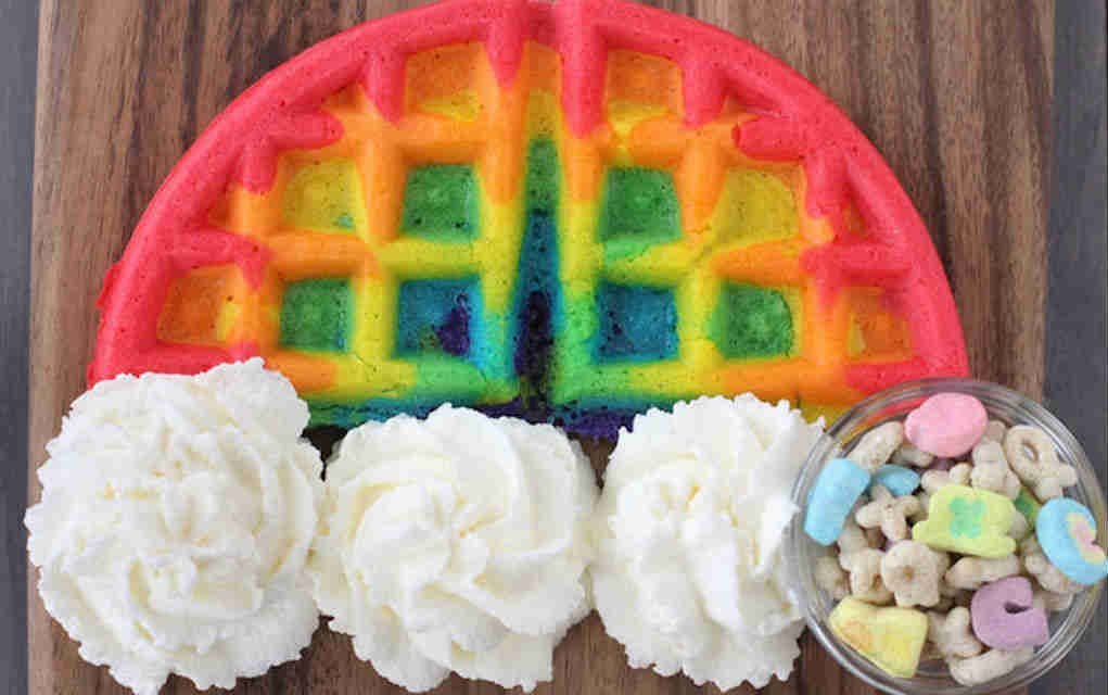 Rainbow waffles