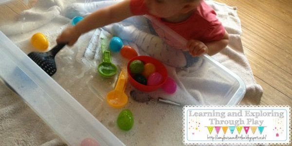 soap water sensory box